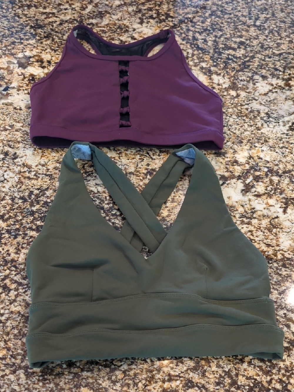 Born Primitive Bundle Two Sports Bras Size Small Green Purple Plum